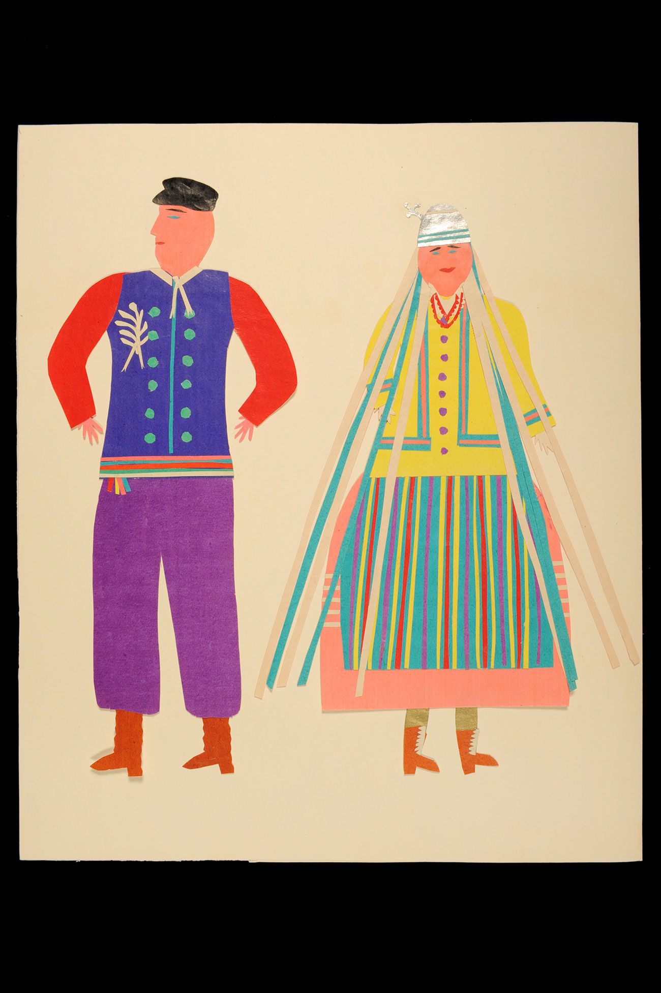 Anonyme Papier découpé, XXe siècle Pologne Carton, 33,6 x 28,4 cm Mucem, Marseille - Collection d'ethnologie d'Europe, dépôt du Muséum national d'histoire naturelle © MNHN / photo Mucem