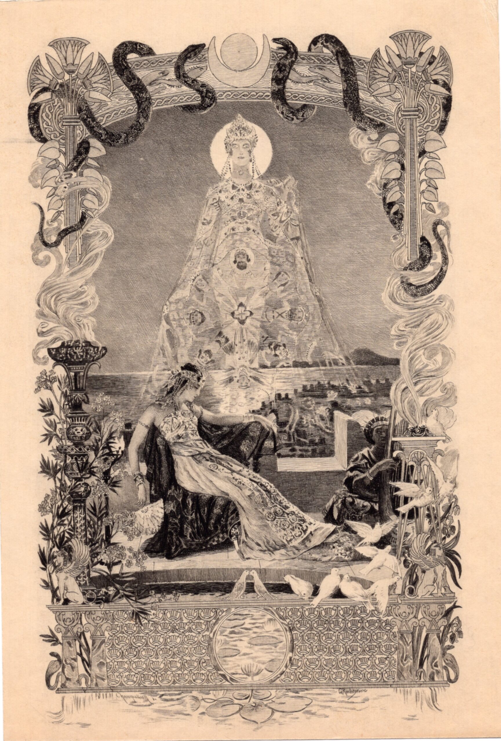 Georges-Antoine Rochegrosse, Salammbô, Salammbô et Tanit, 1900, eau-forte, Musée Flaubert et d’Histoire de la Médecine, Rouen © Réunion des Musées Métropolitains Rouen Normandie