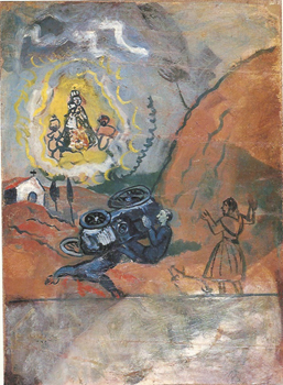 Pablo Picasso, Parodia de Exvoto La Virgen aparenciéndose a Miguel Utrillo, accidentado, 1899-1900 © Succession Picasso 2016