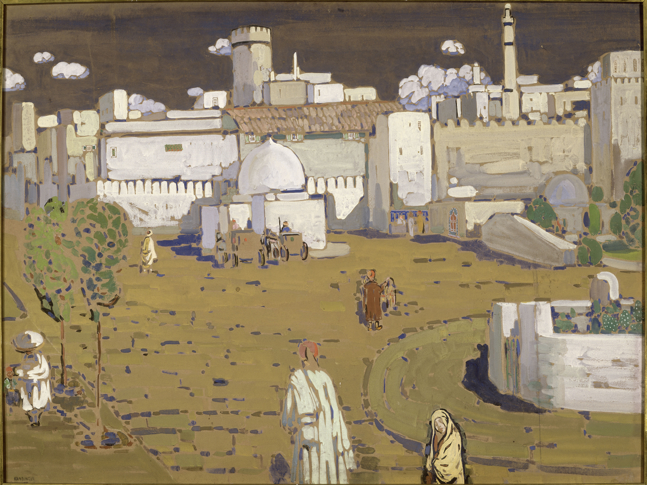Vassily Kandinsky, Arabische Stadt [Ville arabe], 1905. Tempera sur carton, 67,3 x 99,5 cm. Centre Pompidou - Musée national d’art moderne - Centre de création industrielle, Paris © Centre Pompidou, MNAM-CCI, Dist. RMN-Grand Palais / image Centre Pompidou, MNAM-CCI