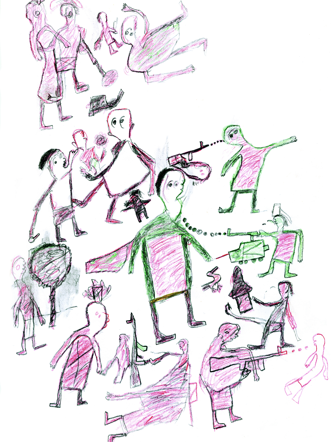 Dessin d’un garçon de 10 ans déplacé dans un camp du secteur de Maban, Soudan du Sud, 2017. Haut Commissariat des Nations unies pour les réfugiés (UNHCR) Soudan du Sud © Haut Commissariat des Nations unies pour les réfugiés (UNHCR)