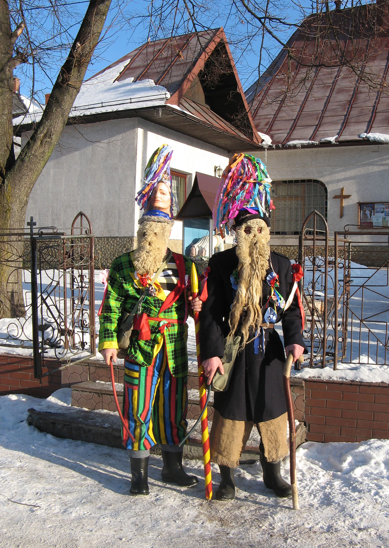 Le juif et son aide Auguste, Mascarade de l'epiphanie, Pologne © Mucem