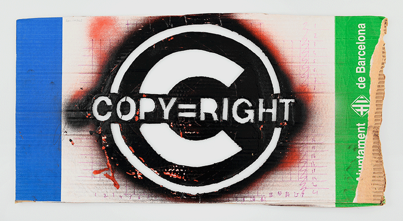 Act Up-Paris, pochoir pour la 14e Conférence internationale sur le sida, Barcelone, 2002. Mucem © Mucem / Marianne Kuhn