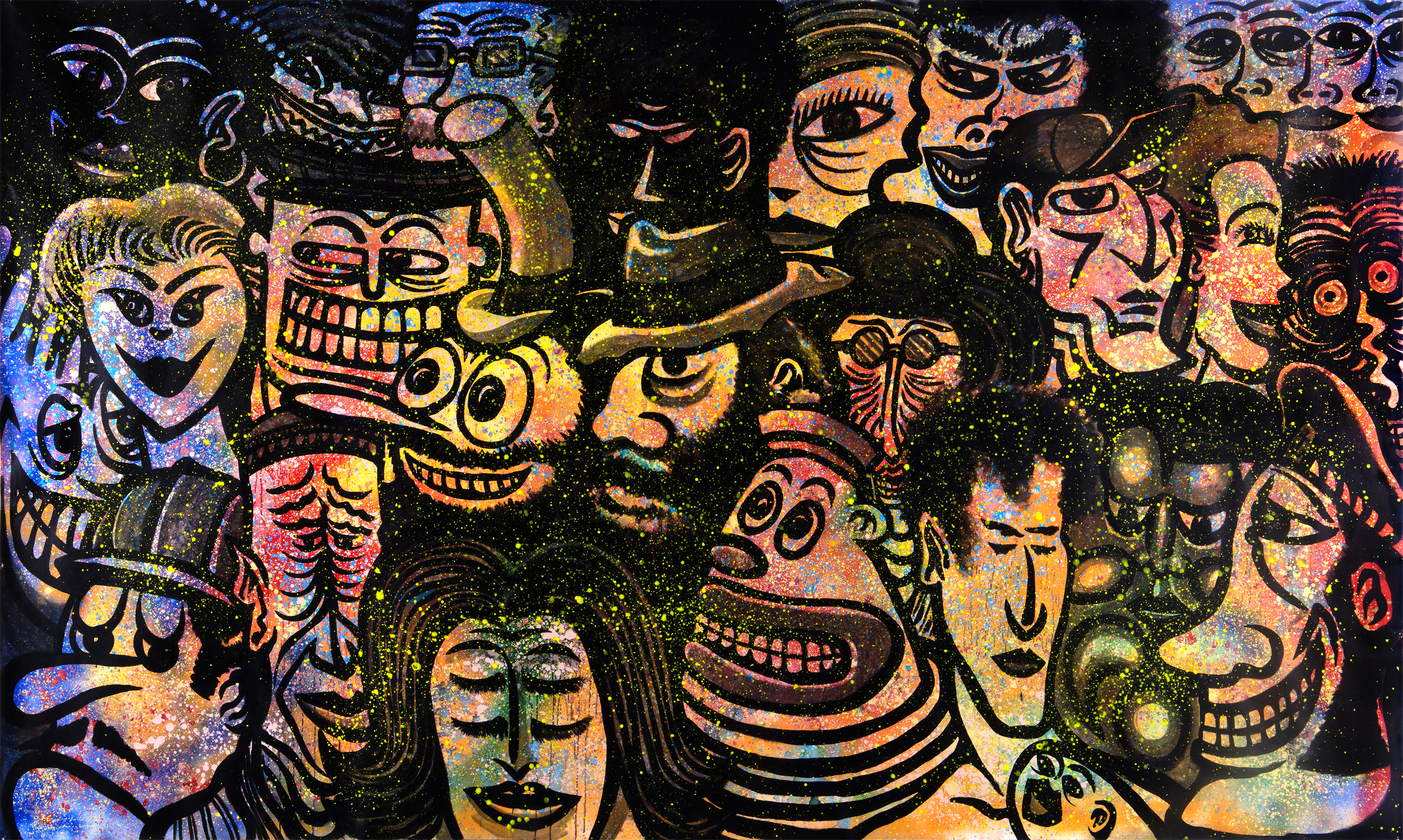 Hervé Di Rosa, Marseille IV, 2024. Acrylique sur toile, 220 x 350 cm © Adagp, Paris, 2025; photo: Pierre Schwartz