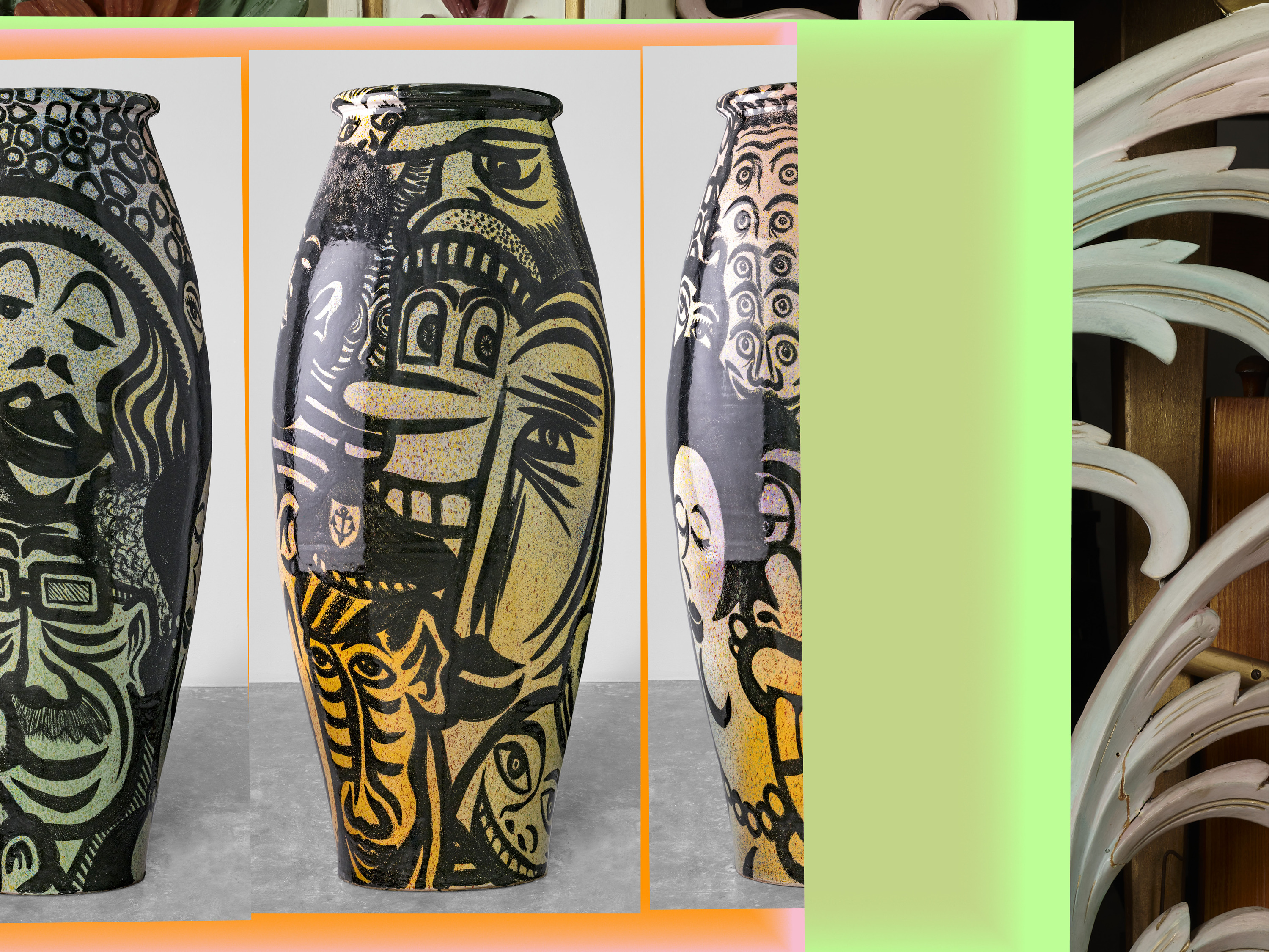 Hervé Di Rosa, Les Marseillais, 2024. © Adagp, Paris, 2025, photo : © JoãoFerrand/JFF, 2025 Orgue de foire à cent cinq touches, vers 1920 © Mucem / Marianne Kuhn