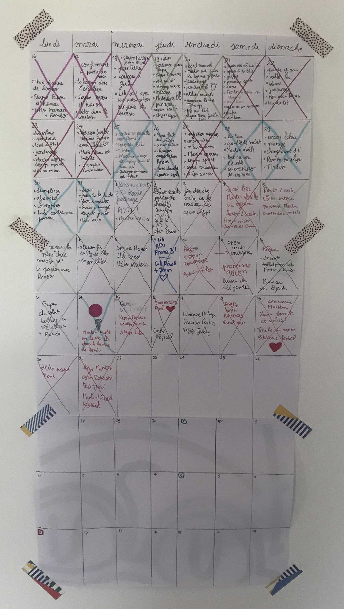 Lili Sohn, Calendrier de confinement, photographie numérique, 2020 © Mucem