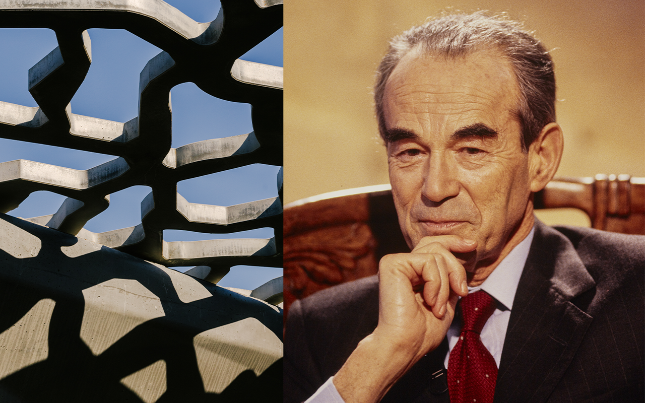 ©INA – Jean Pimentel – Portrait de Robert Badinter dans l’émission Géopolis 27 novembre / 2024 - architectes Rudy Ricciotti et Roland Carta © Maxime Verret - Mucem